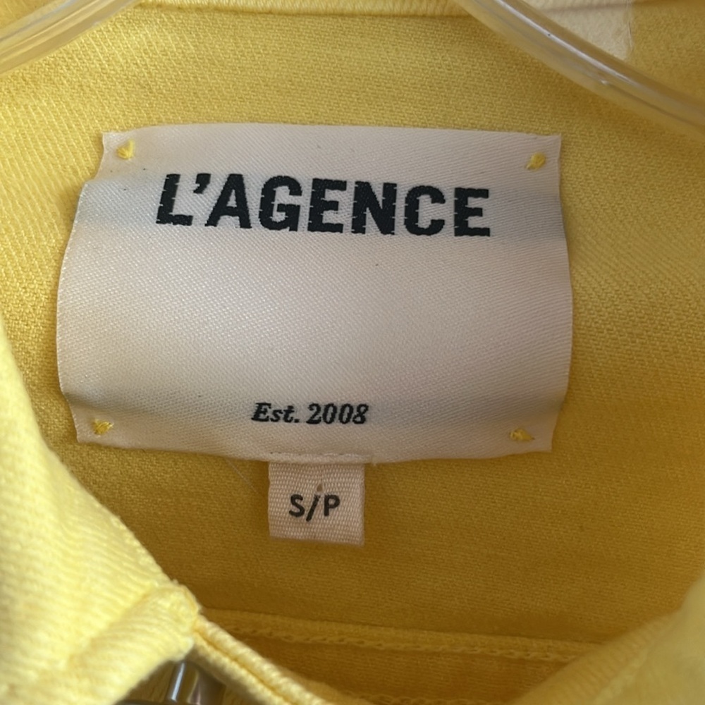L'AGENCE Buttercup Yellow Jean Jacket Size Small - Picture 11 of 14